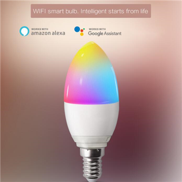 WiFi intellegent Alexa Voice control RGB CW table  lamp E14 tuya Smart Life